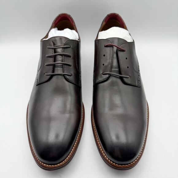 JOHNSTON & MURPHY Mens Conard 2.0 Dress Shoes US 13D Mahogany Brown Leather NIB - Picture 8 of 12